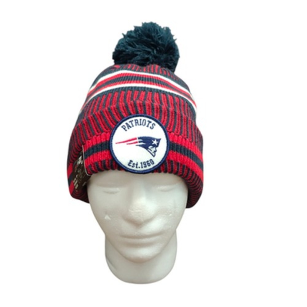 New‎ Era Pom Beanie One Size Red New England Patriots Beanie NFL Football